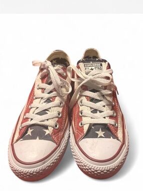 Converse Red & Navy Star Low-Top Sneakers